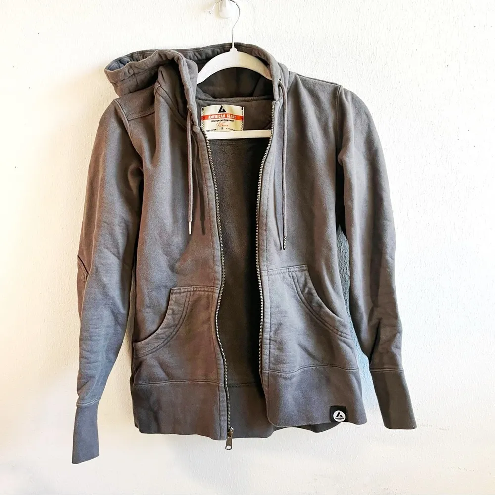 American Giant Hoodie Iron Gray Classic Full Zip Sweatshirt Sz S EUC - Image 7