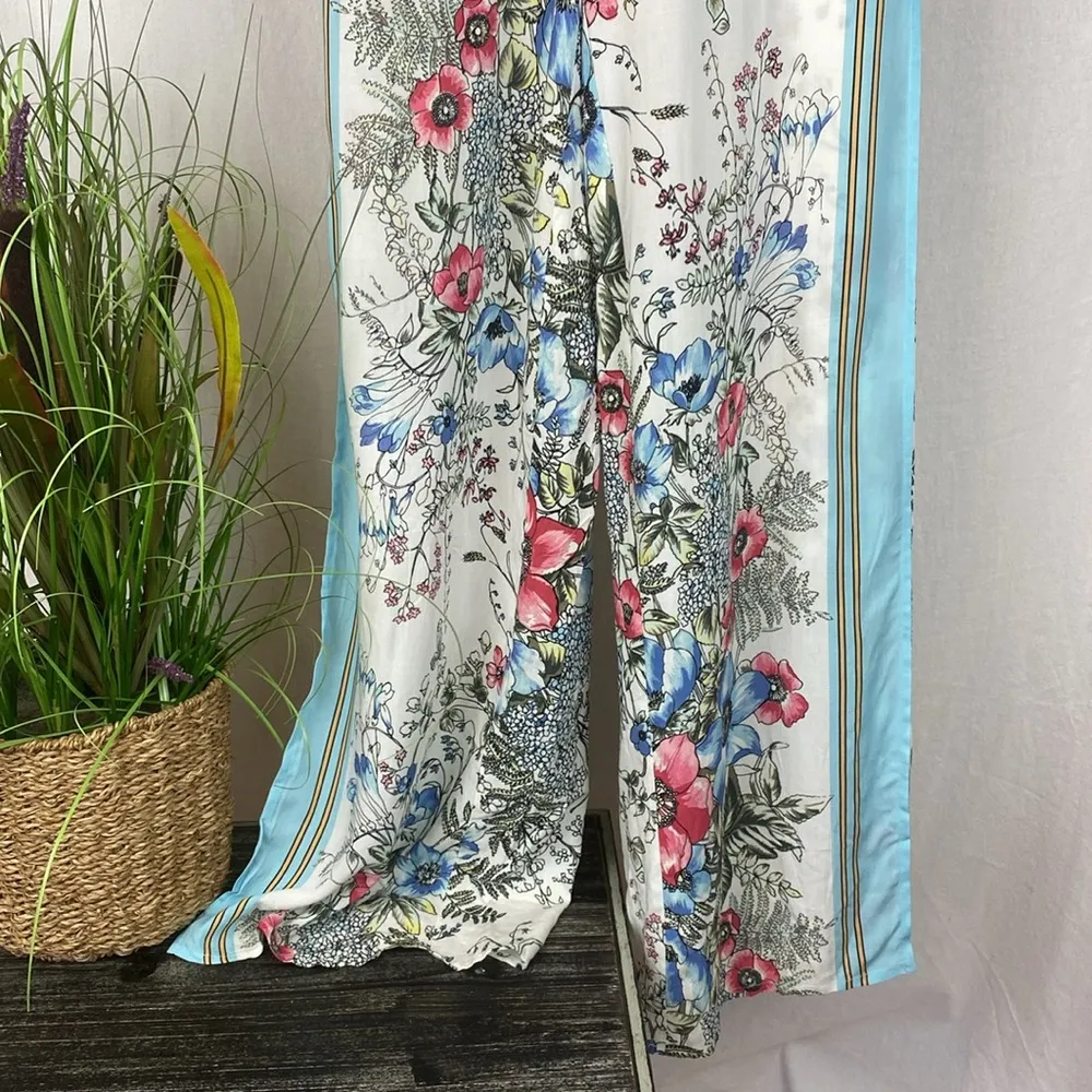 Vince Camuto Floral Print Side Slit Wide Leg Palazzo Pants S - Image 3