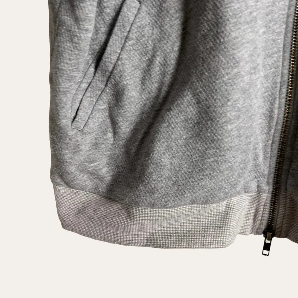 Eileen Fisher Gray Organic Cotton Knit 2-way Zip Bomber Jacket XL - Image 6