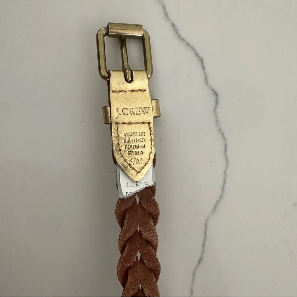 J. Crew Metallic Braided Leather Belt in Gold Size Small/Medium - Image 4