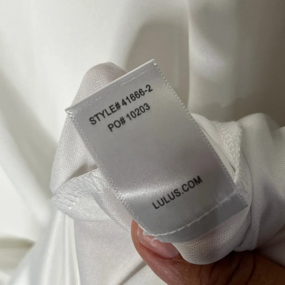 Lulus Women's White Shifting Dears Long Sleeve Mini Dress Size Medium - Image 6