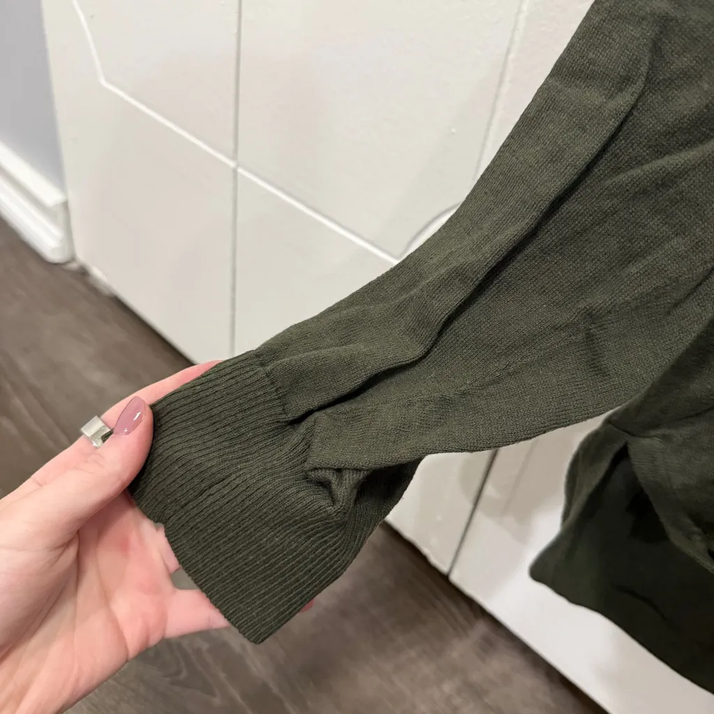 Michael Kors Green Off The Shoulder Sweater - Image 4