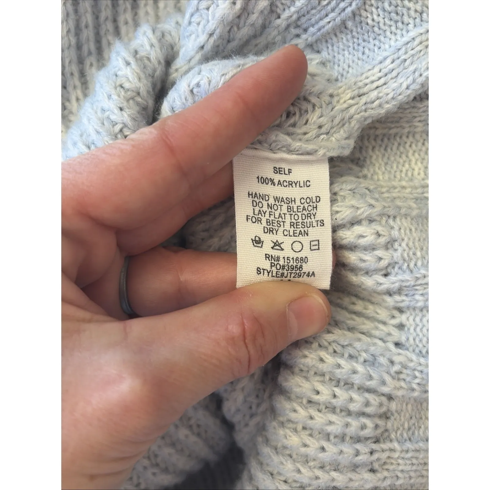 STORIA Light Blue Big Button Front Cardigan Knit Sweater Womens Medium Cottage - Image 10