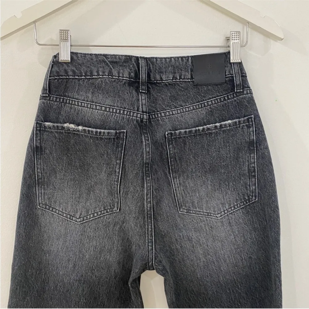 ANINE BING frayed high-rise bootcut jeans in dark gray - Image 8