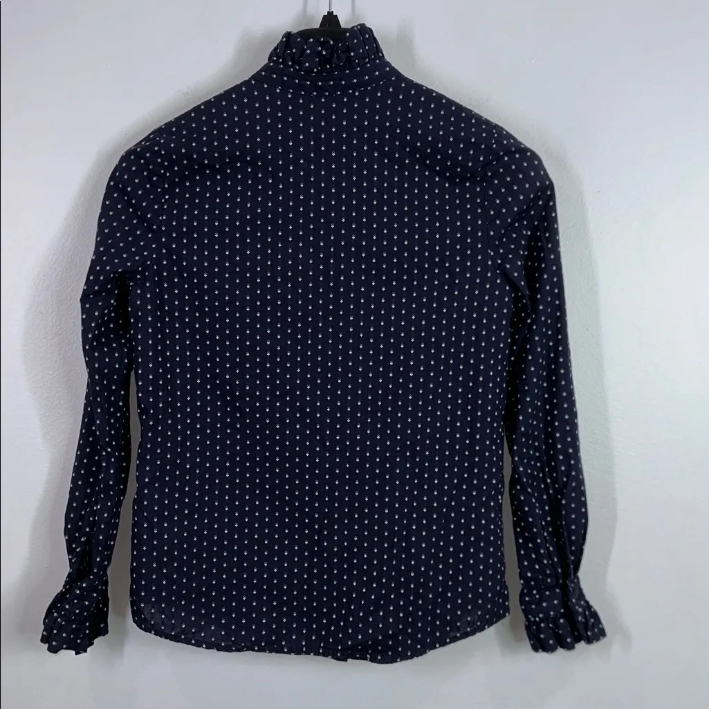 Claudie Pierlot navy polka Swiss dot button down shirt size 6 Blue - Image 5