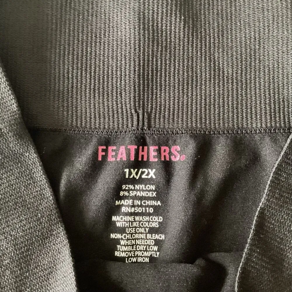 Feathers Nylon Leggings Black Size 1X - Image 4