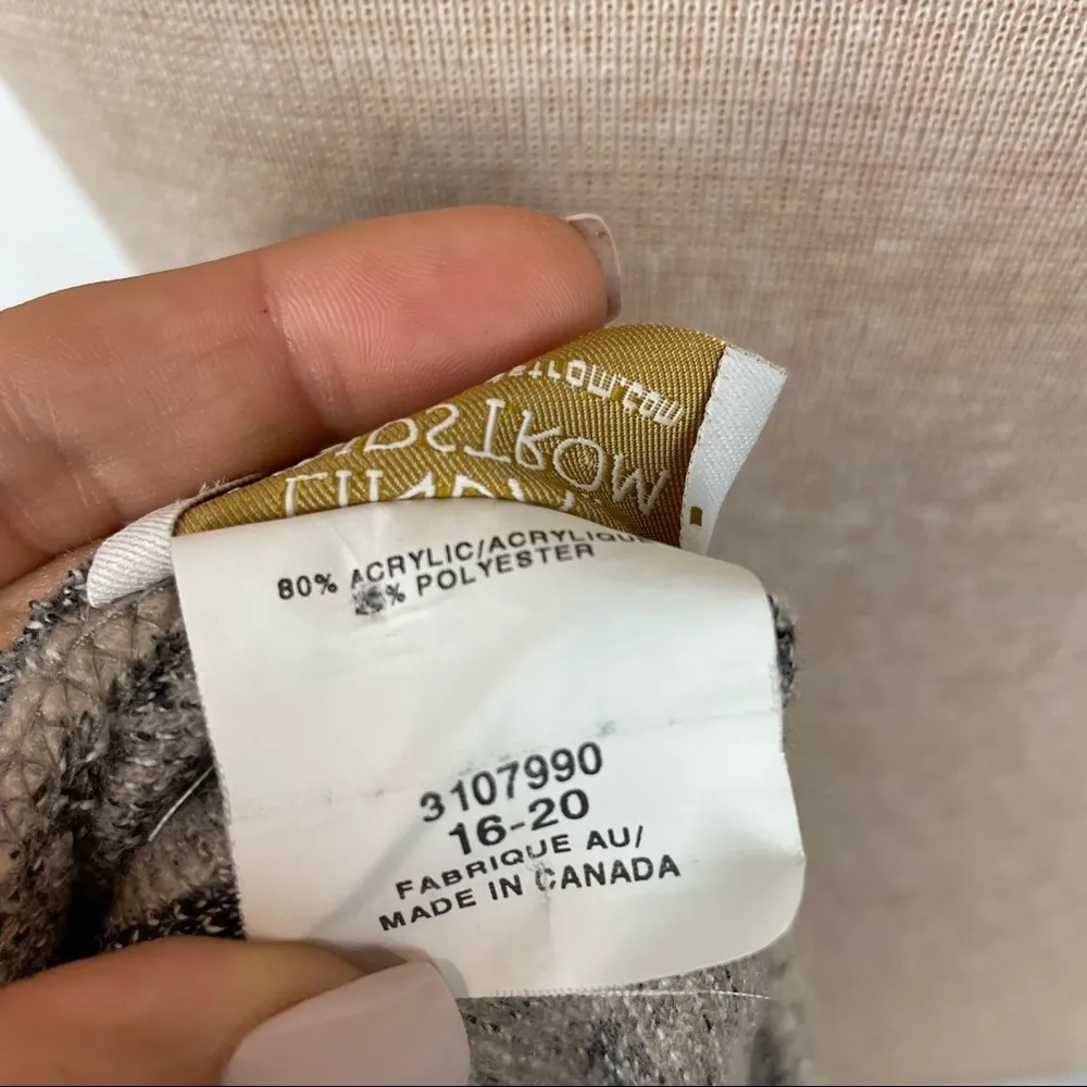 Linda Lundstrom Sweater Shawl beige rose floral Lagenlook Knit Plus Size 16 - Image 7