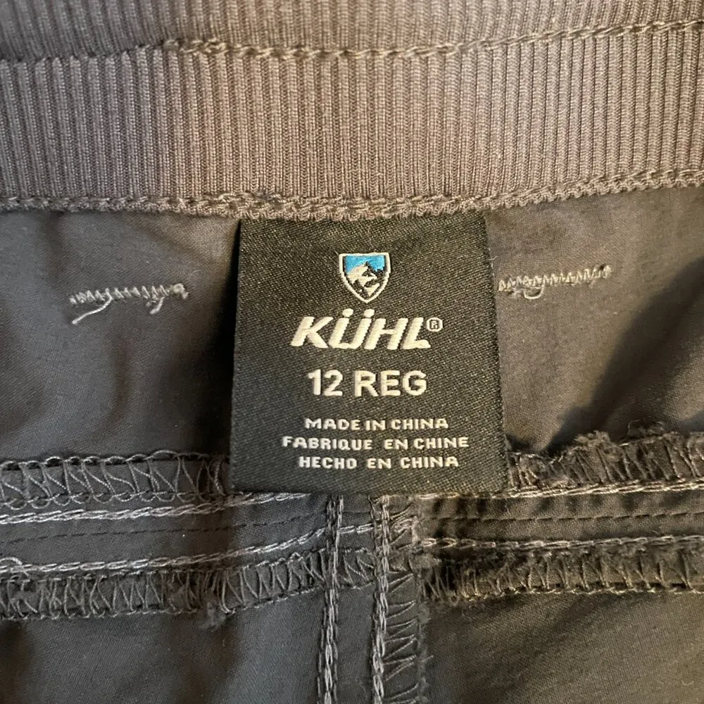 Kuhl Women 12 Gray Durango Pants Pockets Cinch Ankles Stretch Hiking Quick Dry - Image 10