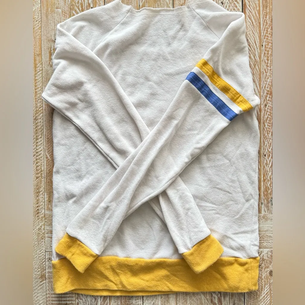 🎢Cedar Point “America’s Roller Coast” Sweatshirt ~White/Blue/Yellow ~S (Fits M)🎢 White - Image 3