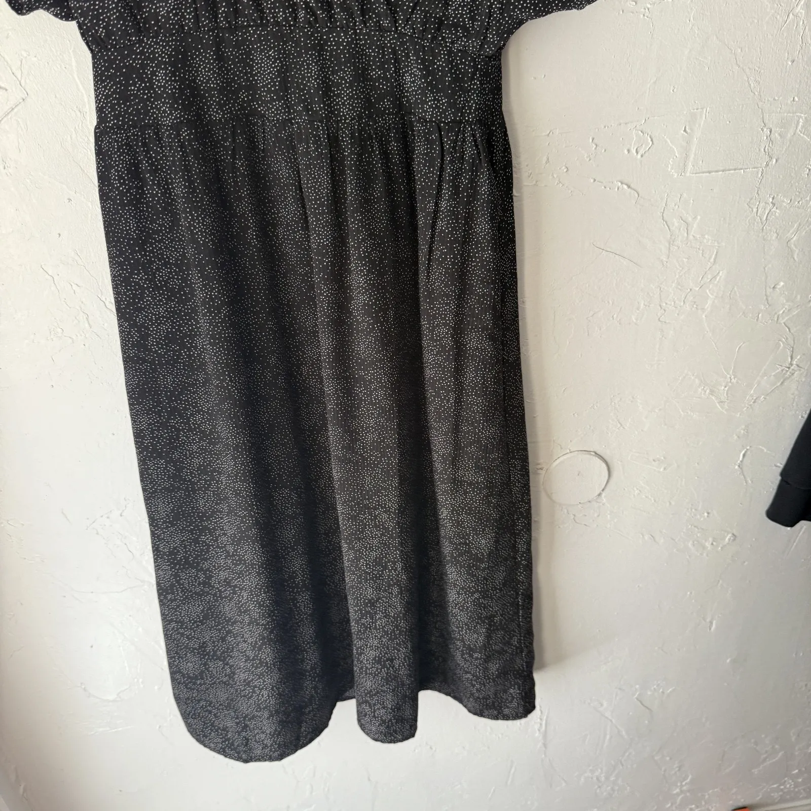 Piper & Scoot Dress Womens Small Black White‎ Dotted Midi Short Sleeve Polyester - Image 3