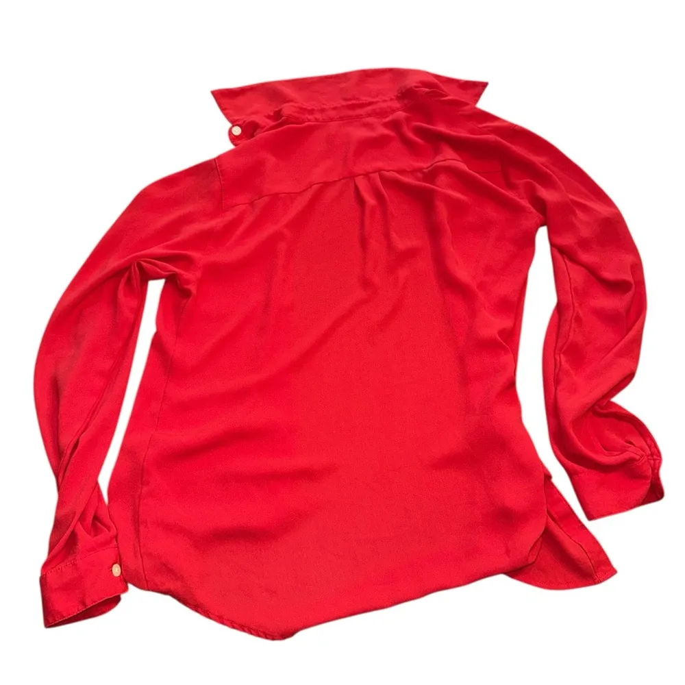 Loft  Red Casual Button Down Shirt with Classic Collar - Image 5