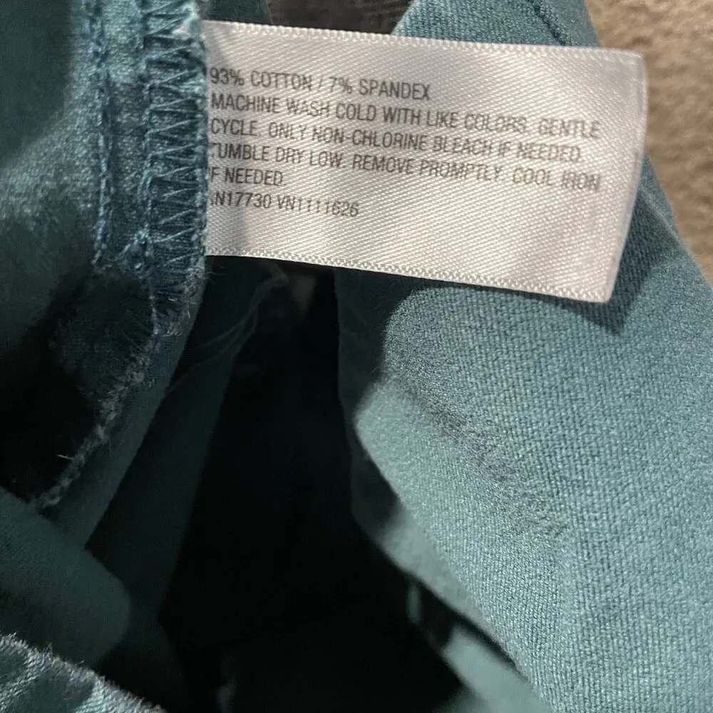 A New Day Pants Womens 12 Waistband PullOn Turquoise Ankle Stretch High Rise Zip - Image 4