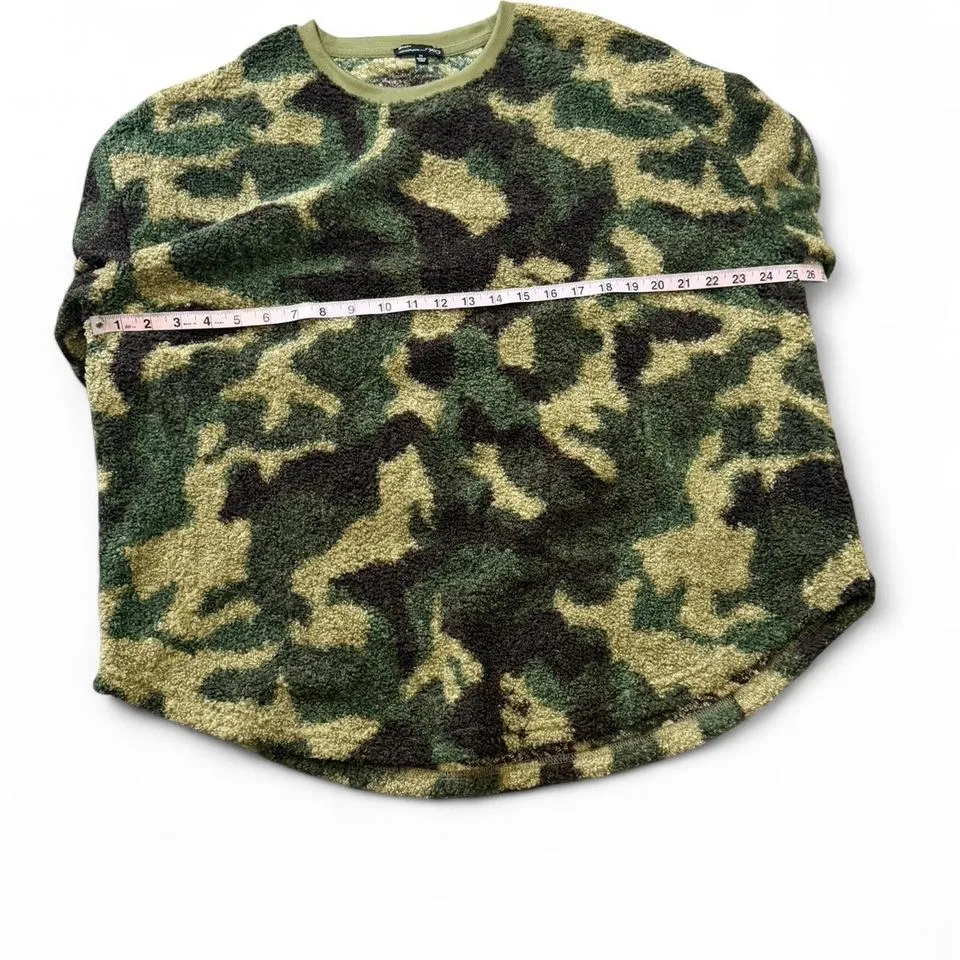 Fuzzy Camo‎ Pullover Sweatshirt Green Size 1X - Image 7