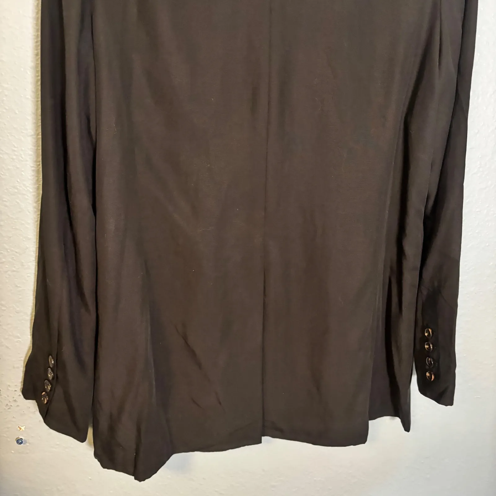 DISSH‎ Karla Oversized Blazer Tencel Linen Black Size 8 Office Tailored menswear - Image 7