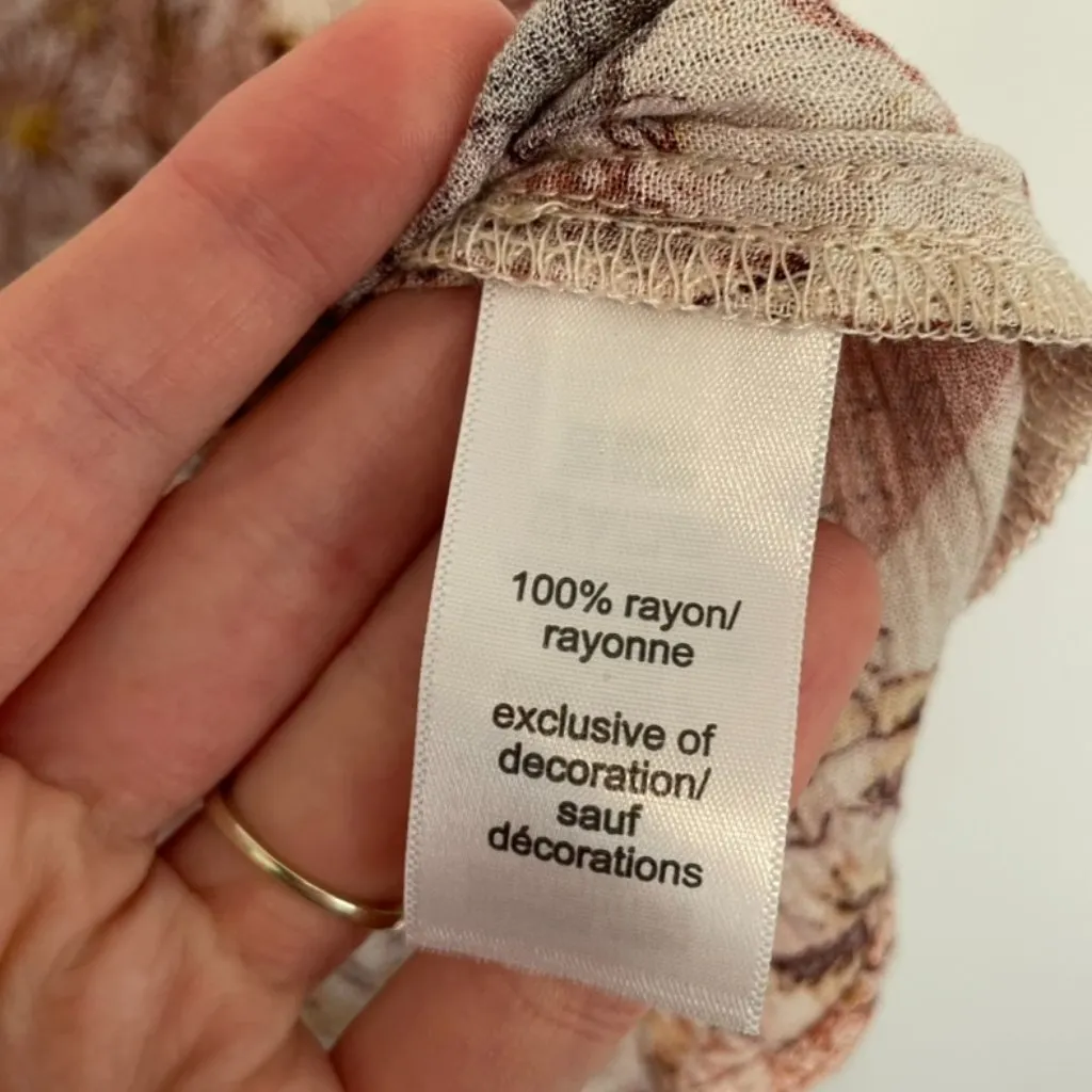 MAURICES Crochet Trim Patchwork Babydoll Blouse Multi Floral Boho 3/4 Sleeve Top - Image 12