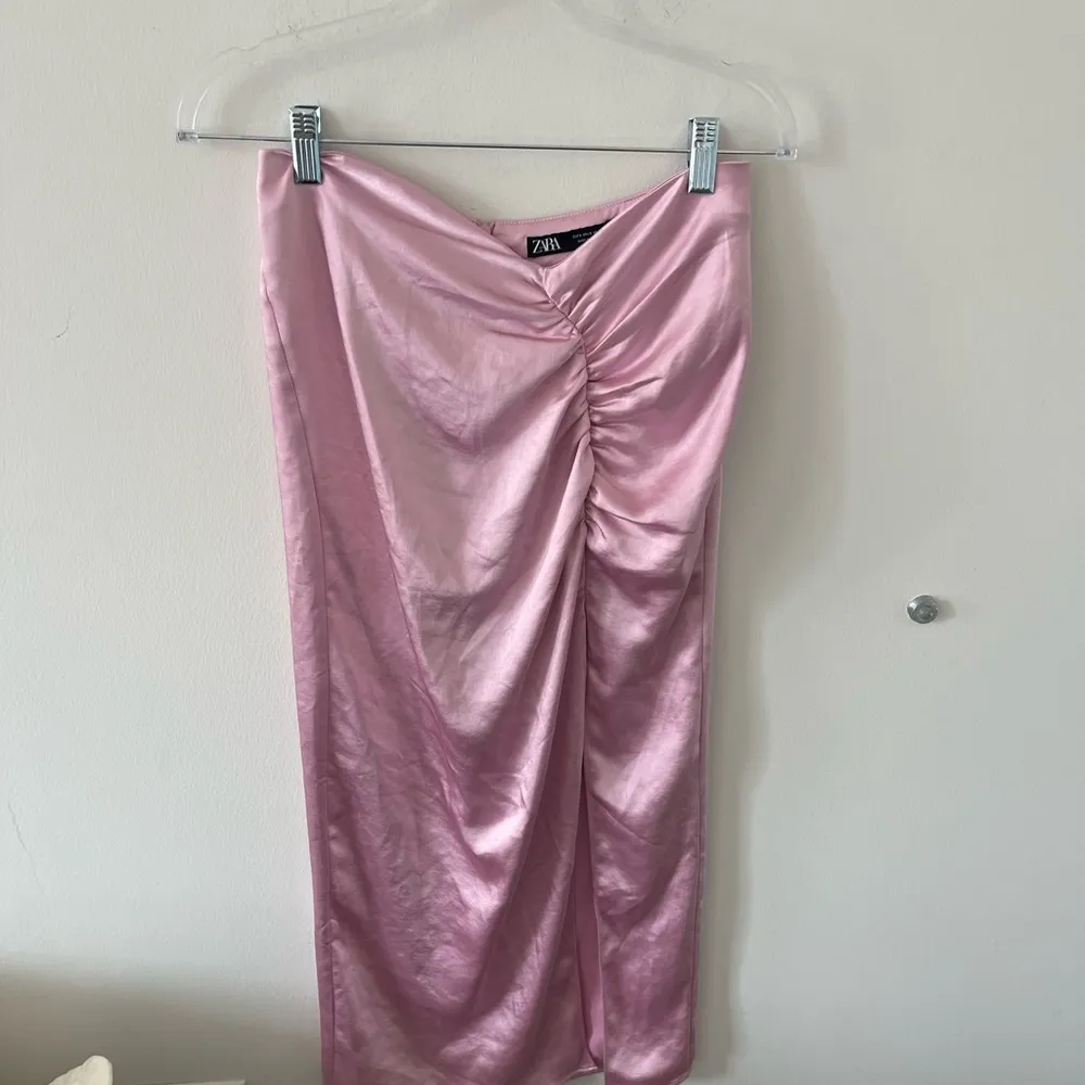 Zara Pink Midi Satin Effect Skirt - Image 2