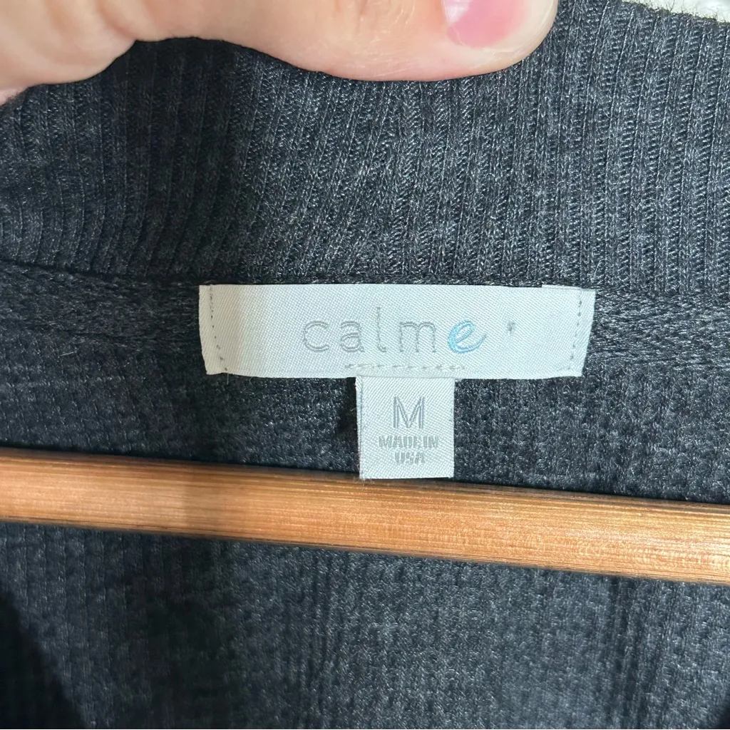 Johnny Was Calme Oversized Waffle Cardigan grey medium - Image 11