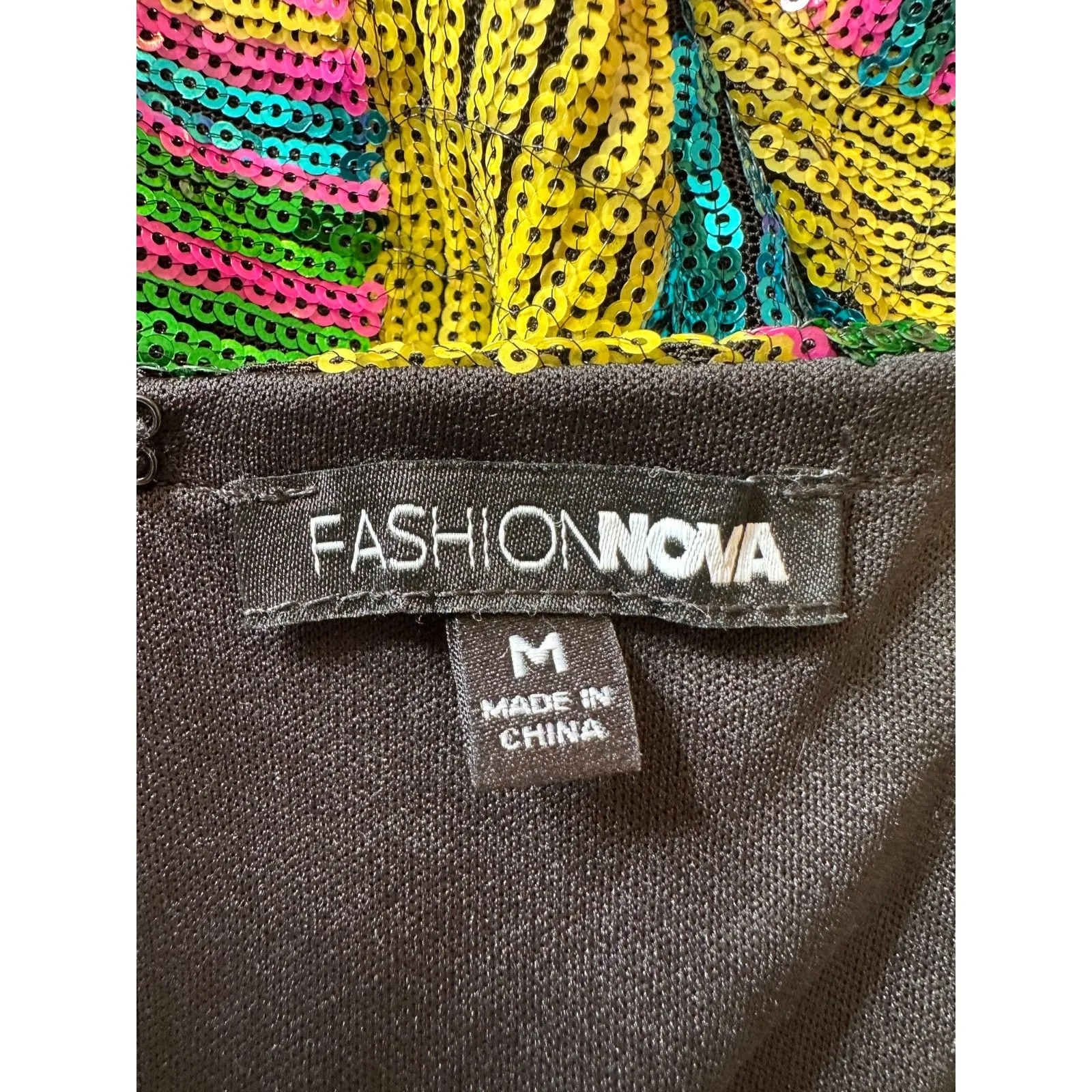 FashionNova All Types Sequin Mini Dress Size Medium Pink - Image 6