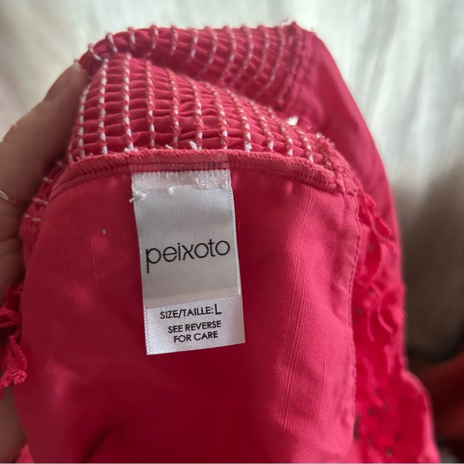 Peixoto Farrah Lace Trim Mini Dress Hot Pink Revolve 100% Cotton‎ Size L Size L - Image 6