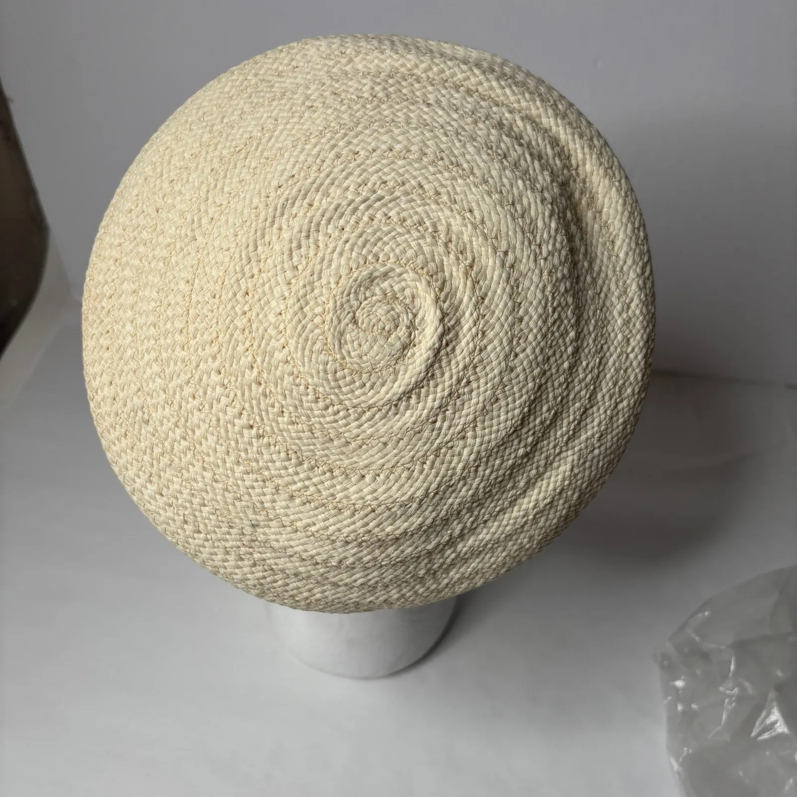 Vintage Carpi Knitting Mills Straw Pillbox Hat Beige MCM VTG 50s Style Cap Retro Tan - Image 11