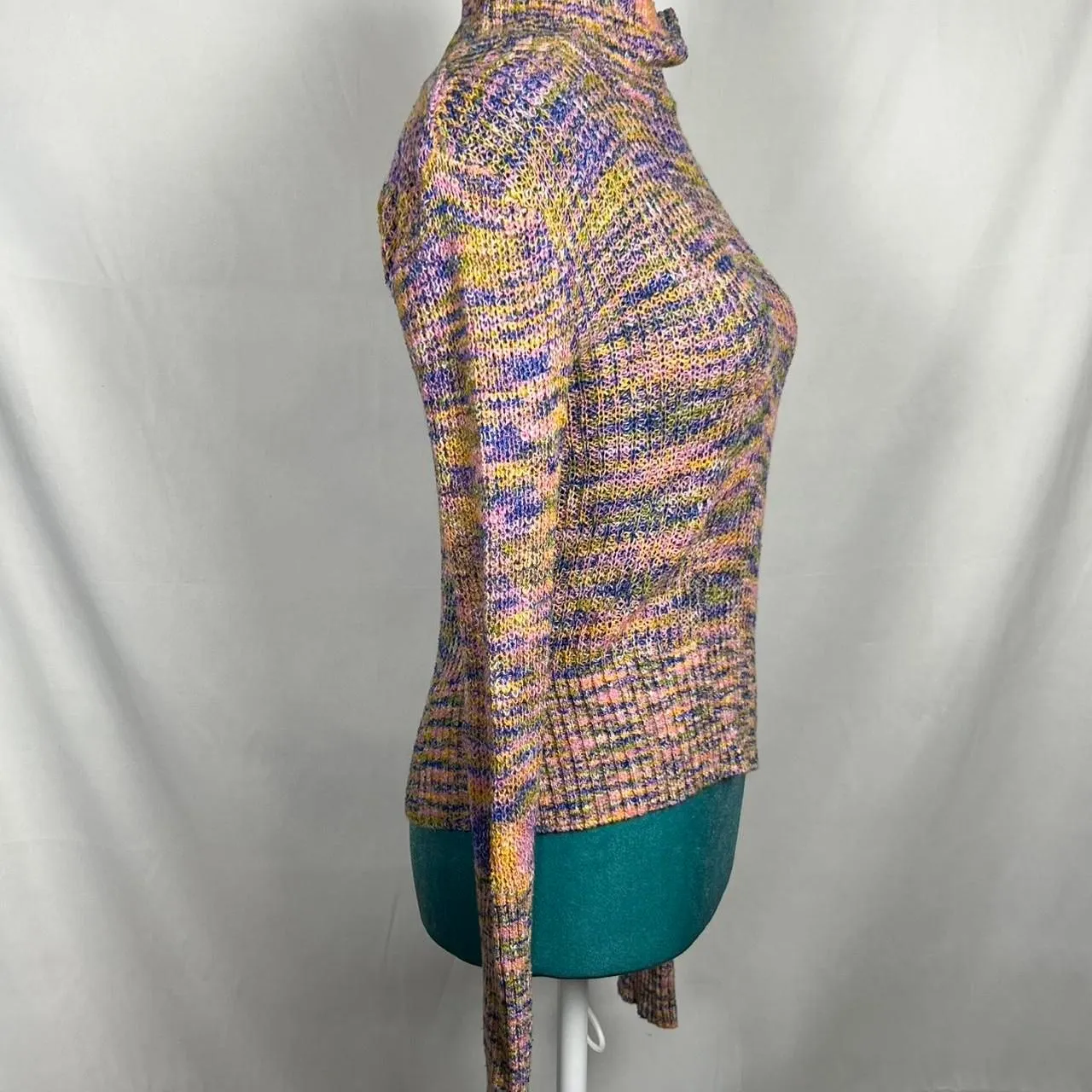 Free People Multi-Color Marl Knit Mock Neck Sweater (Size XS/TP) - Image 5