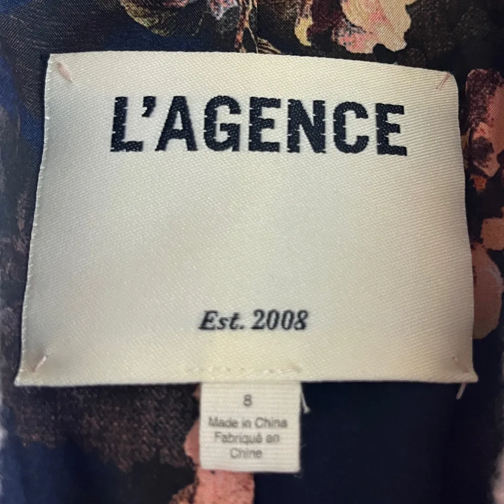 L’Agence Blazer Boucle Tweed Peak Lapel One Button Petal Pink Women’s Size 8 - Image 11