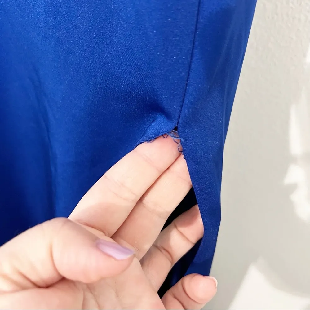 Mac Duggal 66465 Prom Long Formal Halter Dress Gown Blue Embellished Size 4 NWT - Image 7