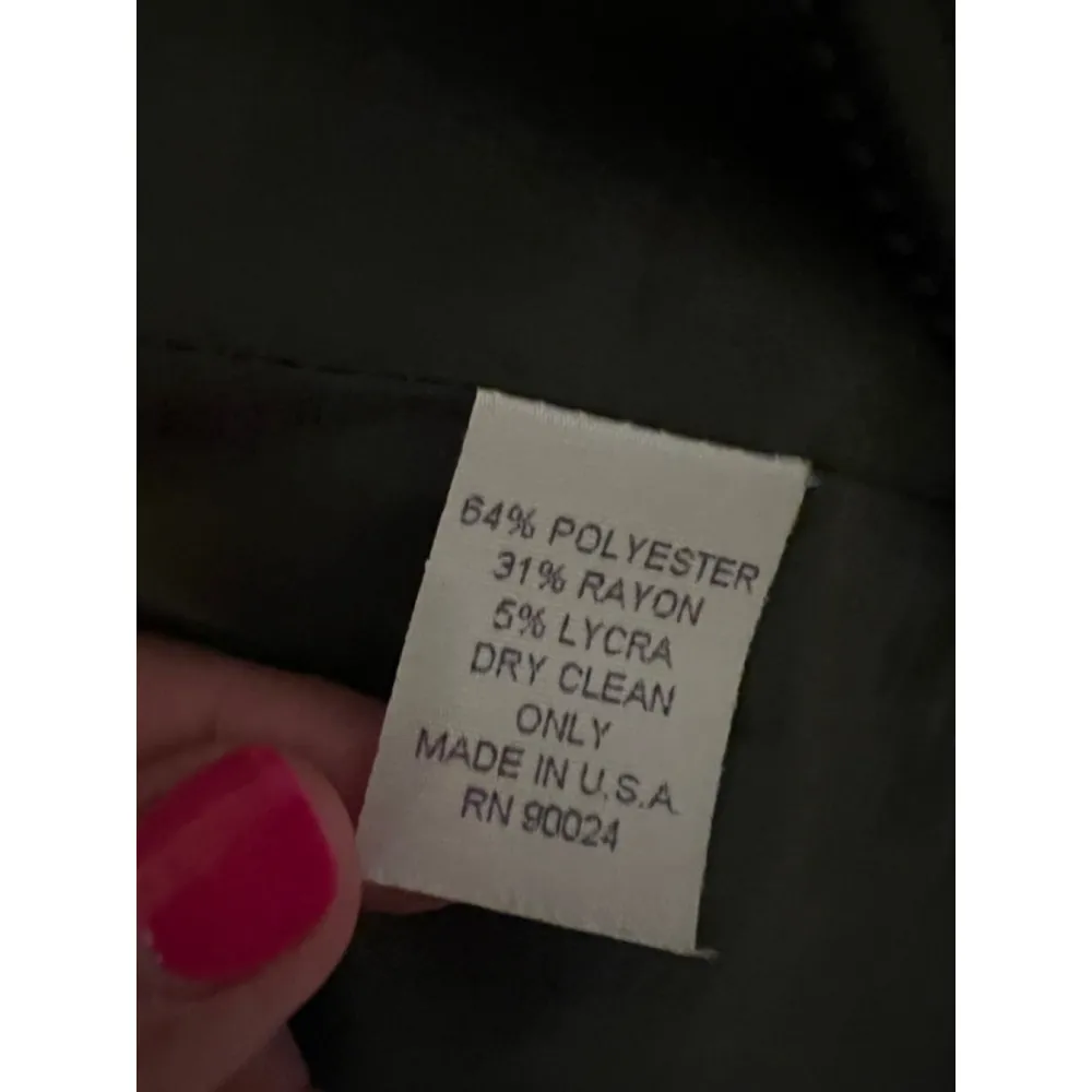 Rebecca Taylor Olive Green Windbreaker Jacket | Women’s Size 6 | Lightweight Zip - Image 5