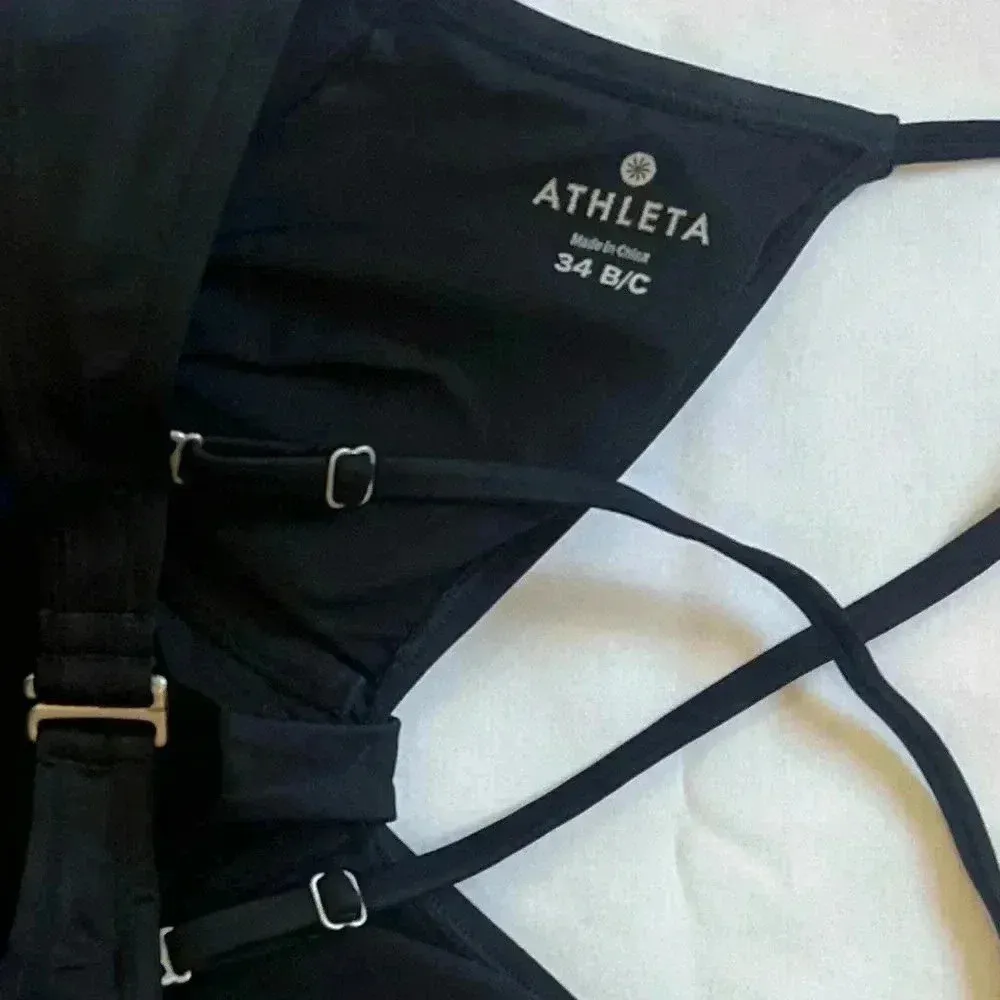 Athleta Knot Front Tankini, Black SIZE 34
B/ C - Image 3