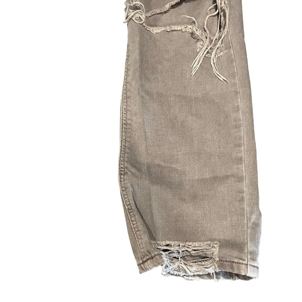 American Eagle Mom Jeans Gray Purple Color Distressed Destroyed Size 4 - Image 4