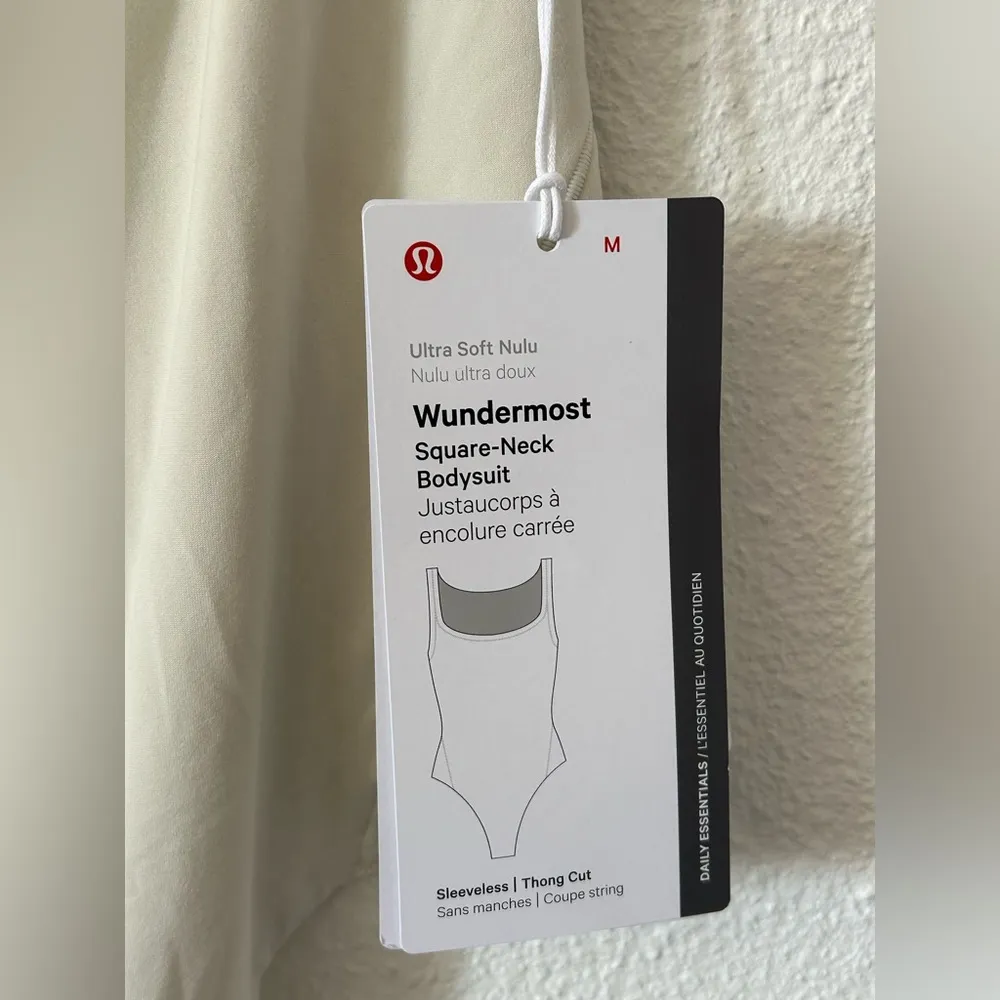 Lululemon Wundermost Nulu Square-Neck Sleeveless Bodysuit in bone sz M nwt - Image 8