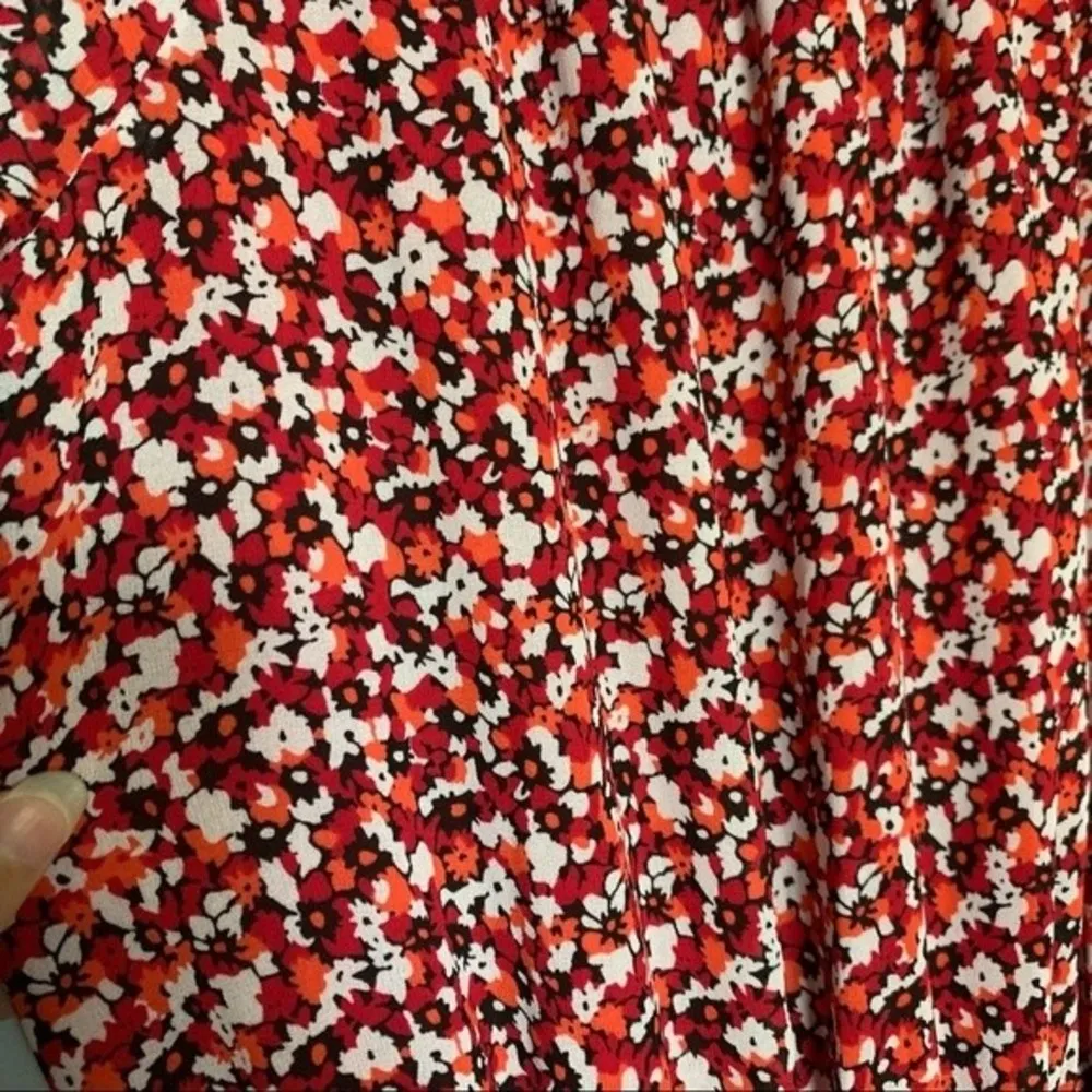 Michael Kors sunari printed off shoulder ruffle long sleeve dress xs - Image 2