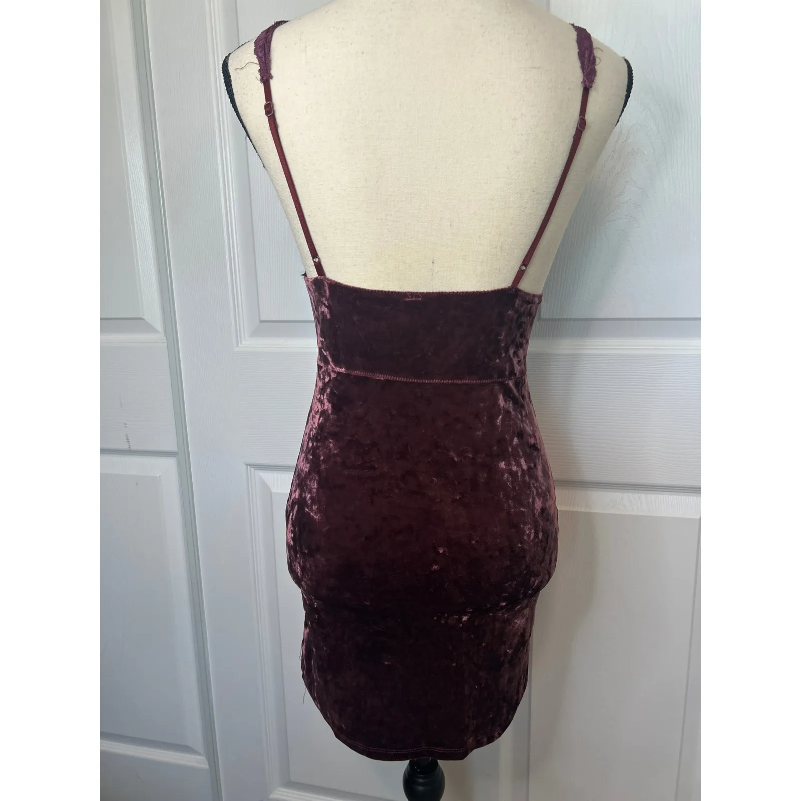 Free People Viper Velvet Mini Dress‎ Small Raspberry Festival Slip Dress - Image 4