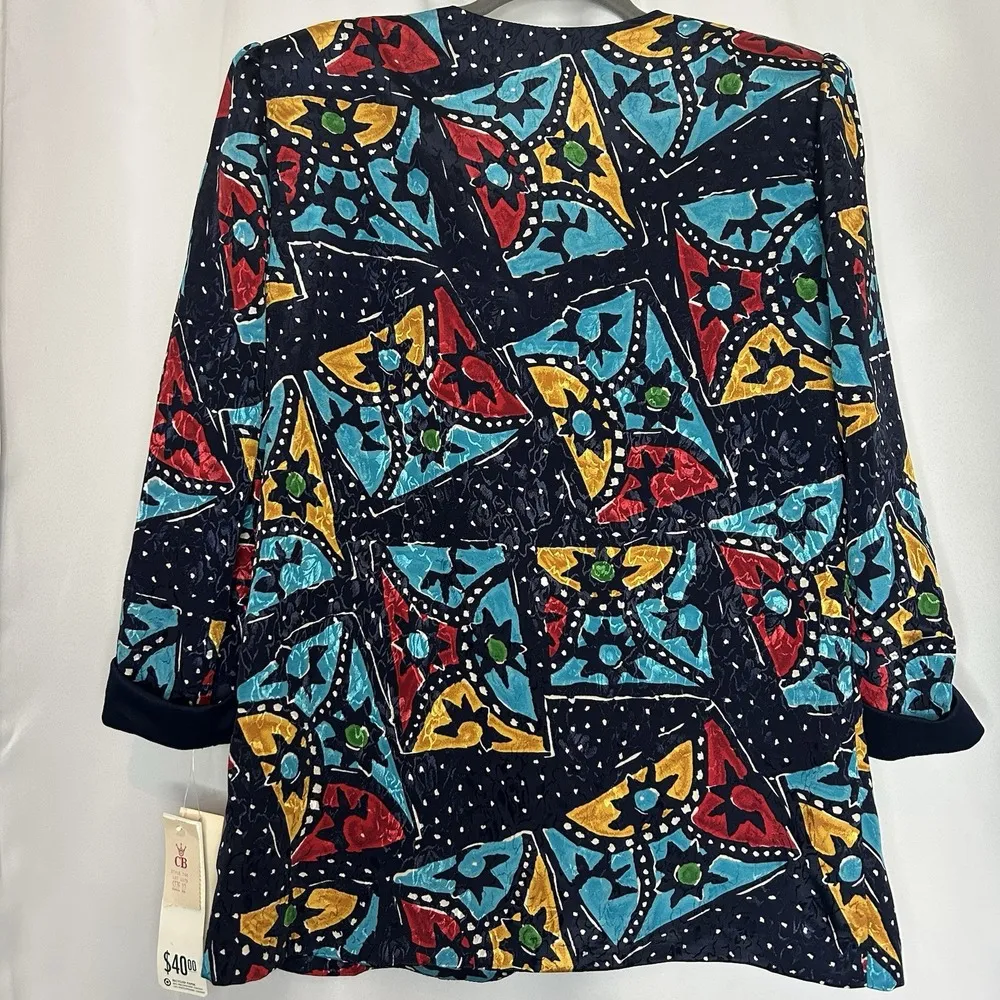 Cohen Bros New York Size 12 Geometric Multicolored Women's 3/4 Sleeve Blazer NWT - Image 6