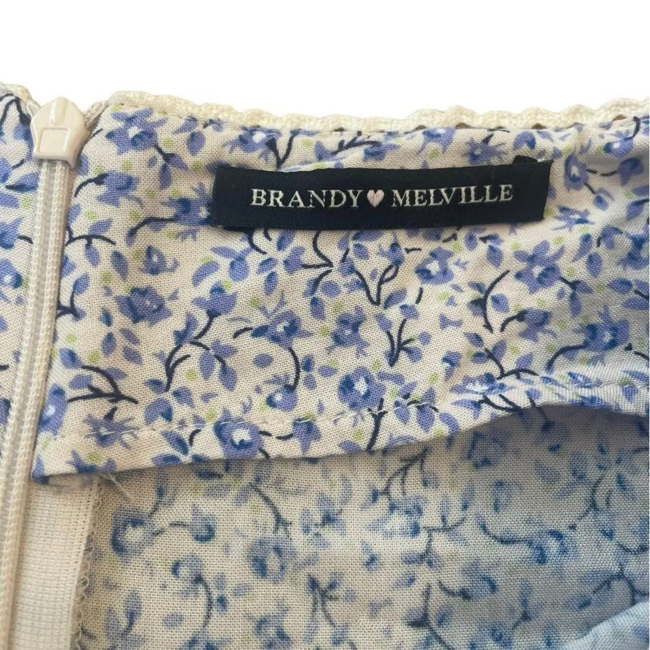 Brandy-melville Women's Blue and White Skirt - Image 7