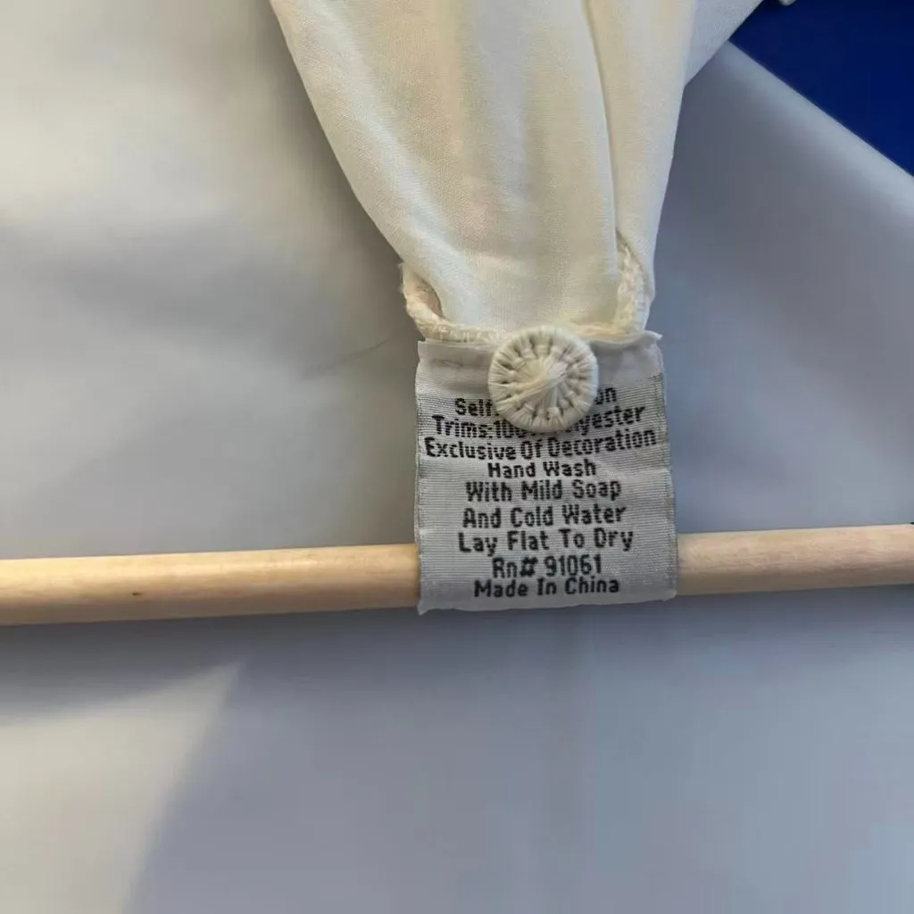 NWOT Johnny Was Biya Embroidered Floral Tunic Boho White Blue Shirt Blouse Sz S - Image 14