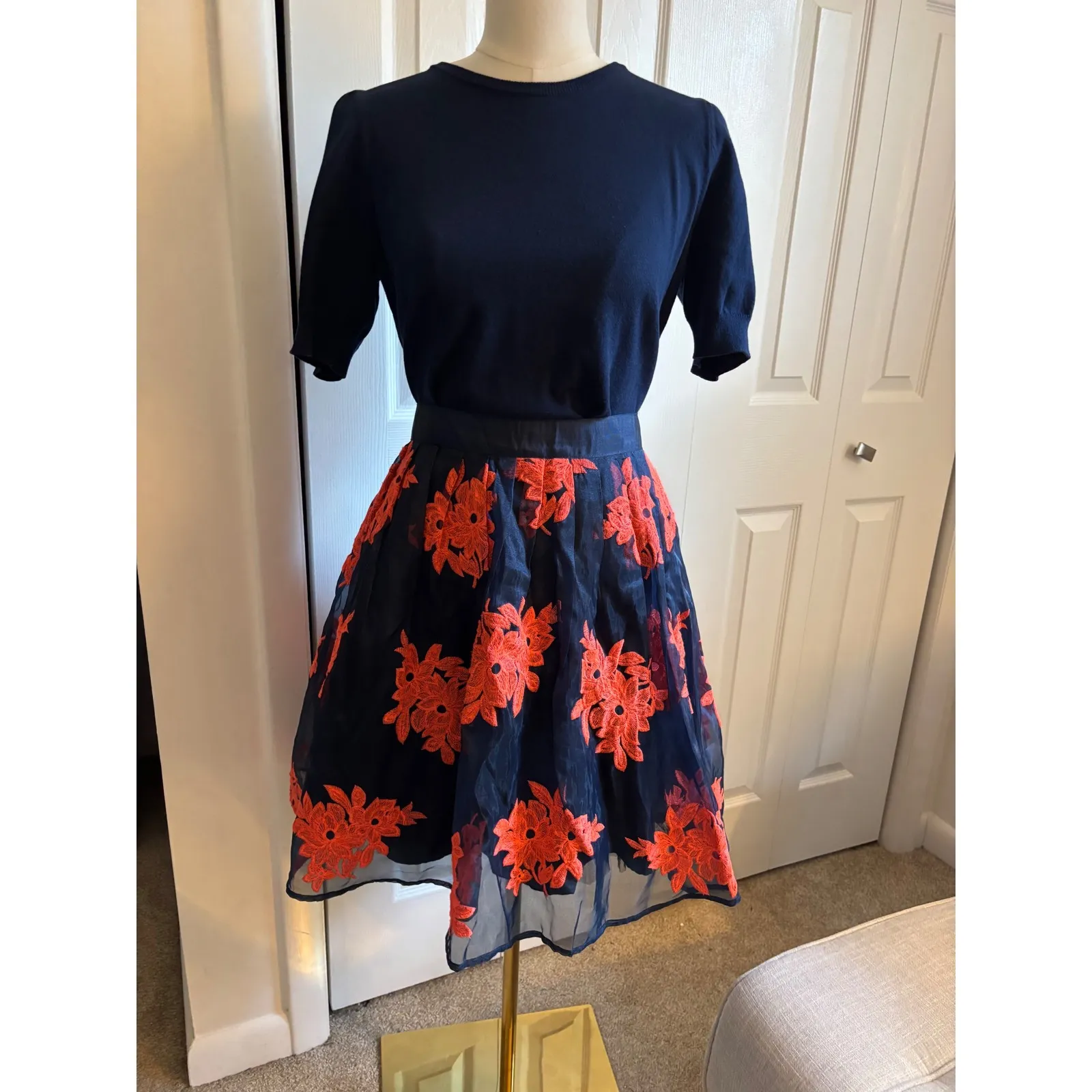 Maeve by Anthropologie "Pome Blossom" Embroidered Tulle Skirt – Size 10 - Image 6