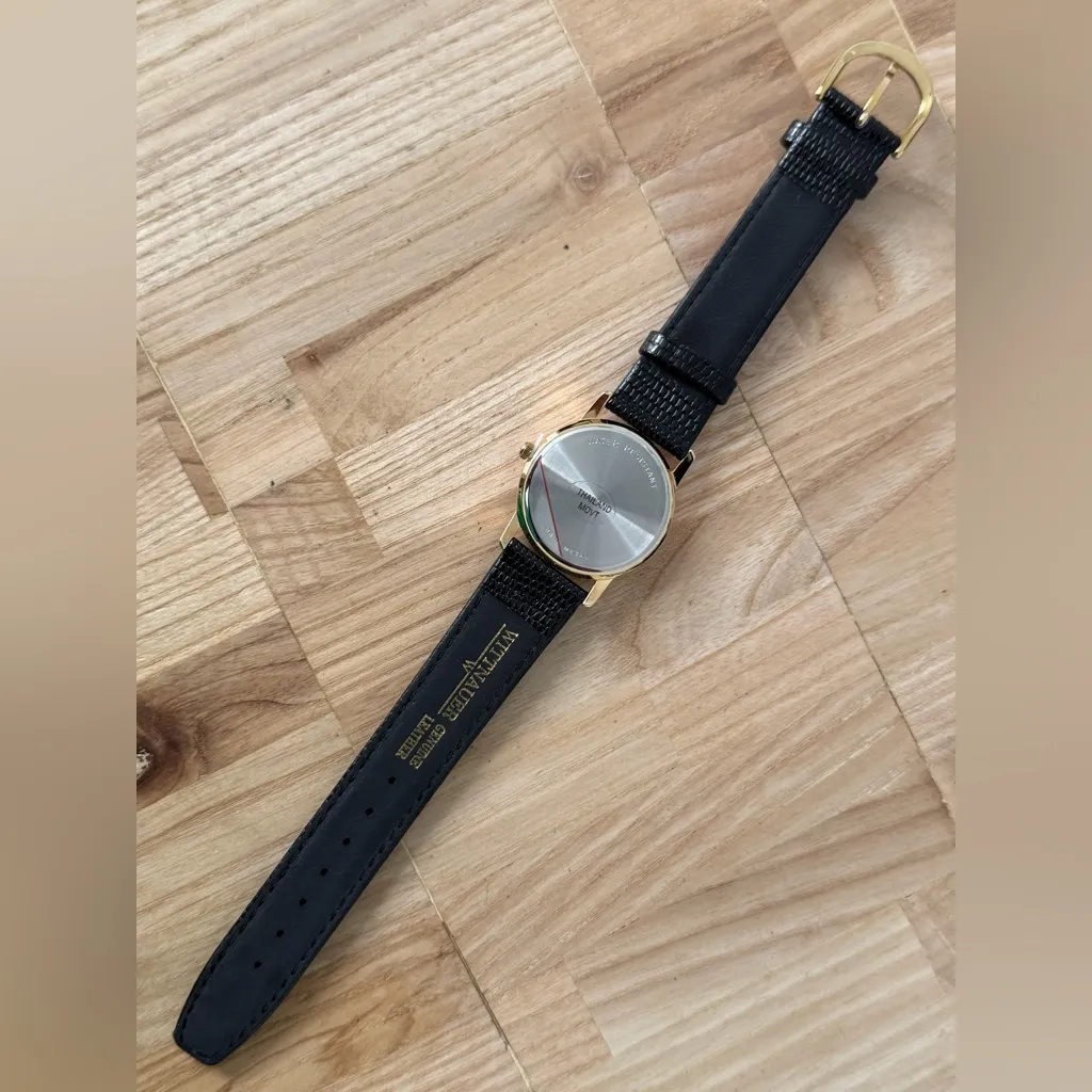 Wittnauer Longines Pegasus New NOS Vintage Watch
IOB Gold Dial Leather Strap - Image 12