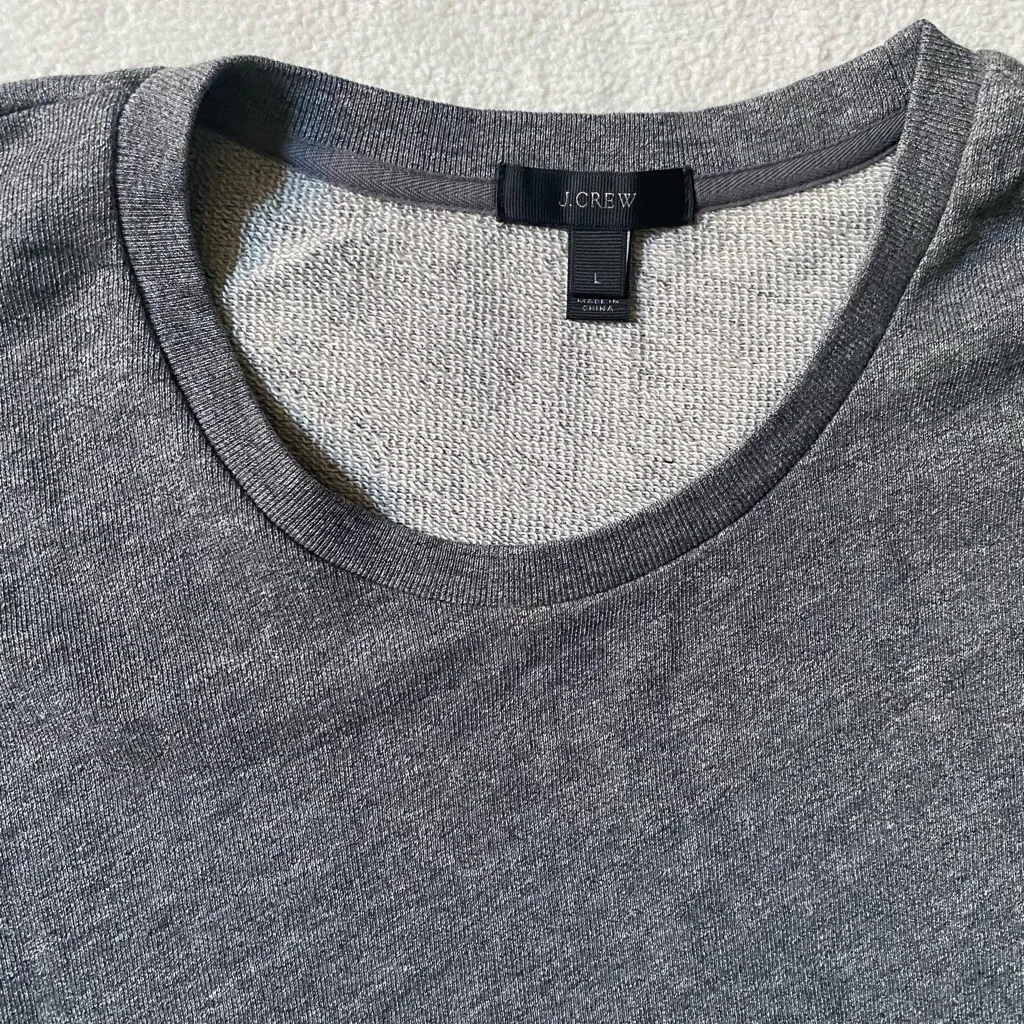 J. Crew Gray Ruffled Long Sleeve Sweatshirt - Image 3