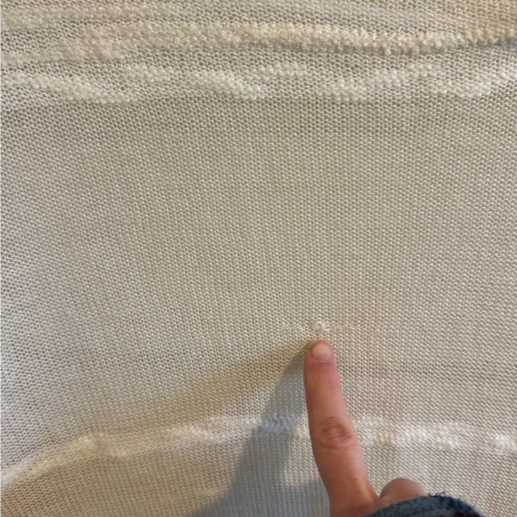 Free People Bohemian See-Through White Long Sleeve Cardigan - Image 11