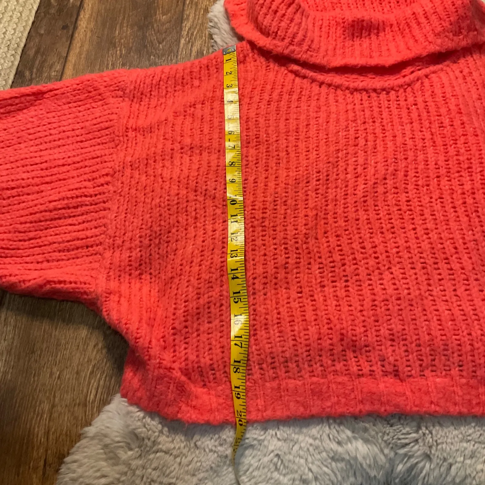 Pilcro‎ Zamora Sweater Size XL Coral Oversized Knit Womens Anthropologie Cowl - Image 5