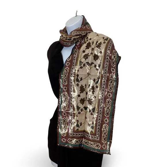 Vintage Laura Geraldi Metallic Accent Scarf Silver - Image 2