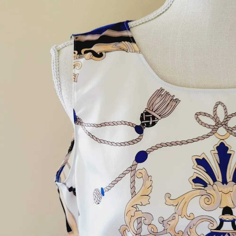 Tahari baroque print blouse size mp - Image 2