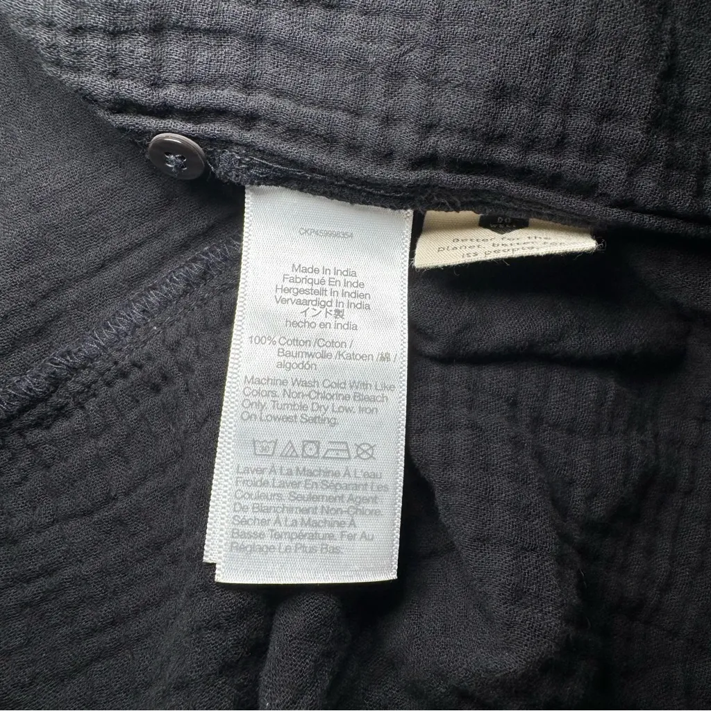 Madewell Lightspun Button-Front Tiered Midi Dress in True Black Size 00 Bohemian - Image 6