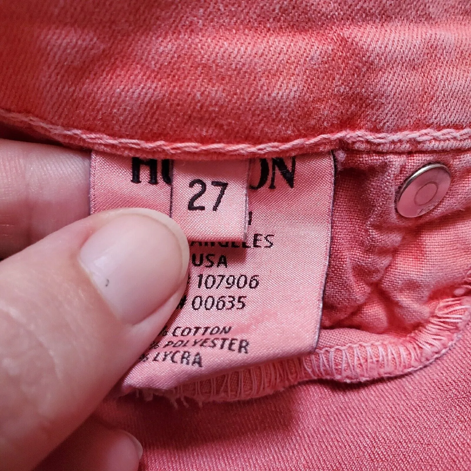 Hudson Los Angeles Pants Women 27 Peach Skinny Made In USA Distressed Shred - Image 4