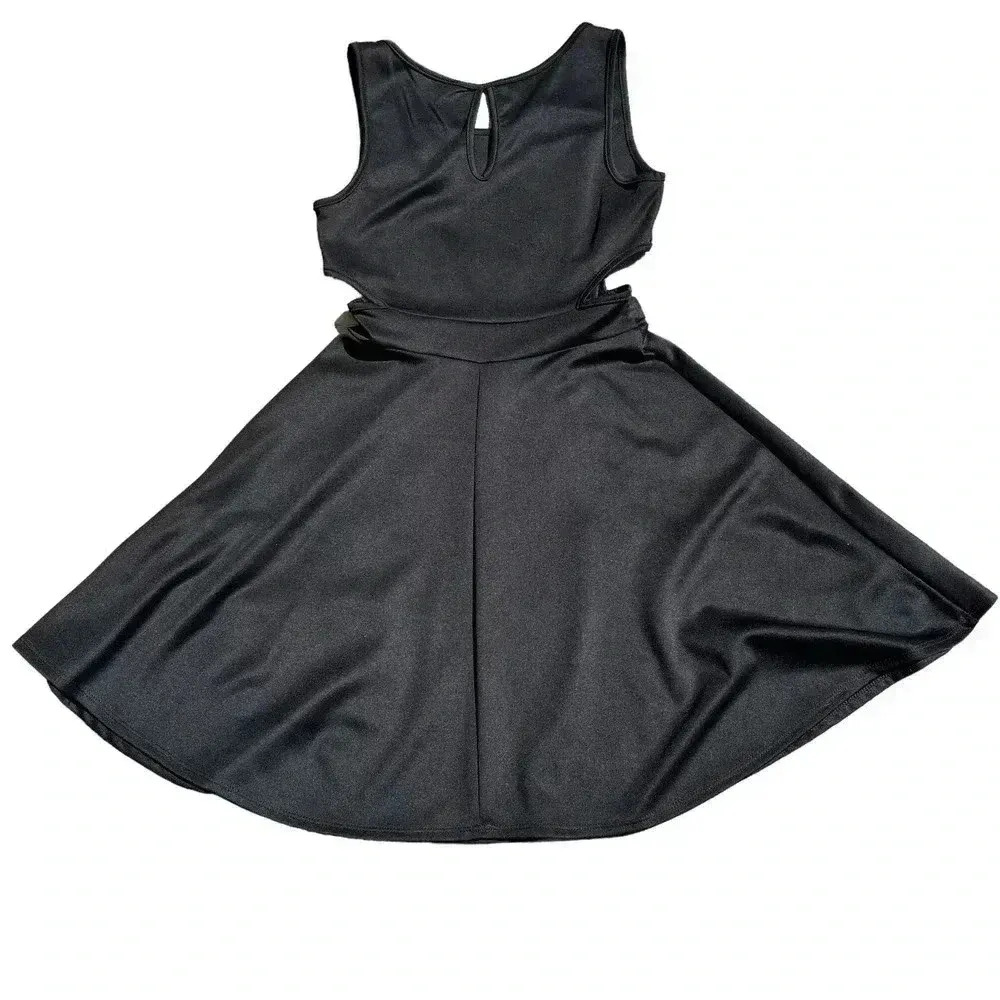 Persaya Black Sleeveless‎ Side Cut-out Fit and Flare USA made Dress Medium - Image 4