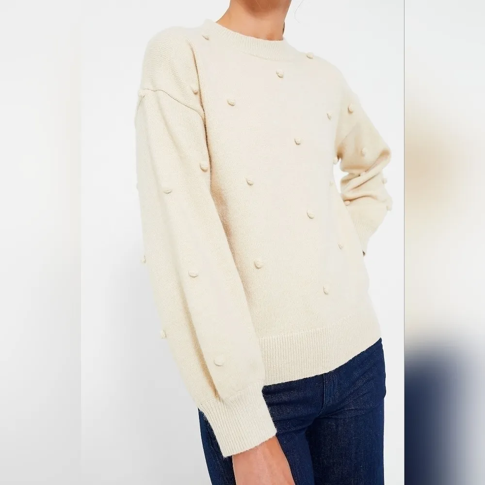 Hyacinth House Oatmeal Pom Pom Crewneck Melinda Sweater - Image 8