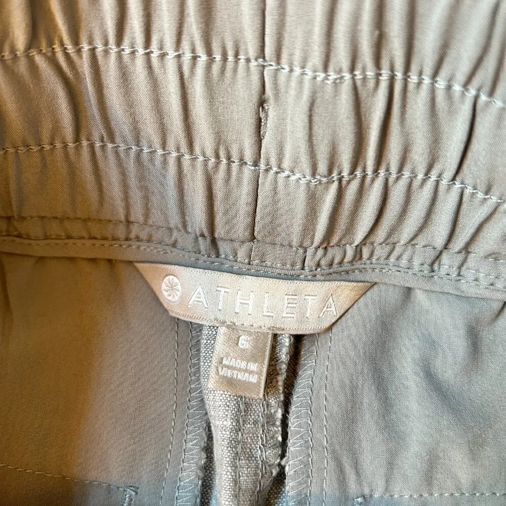 Athleta Women's Cabo Linen Short Light Gray Size 6 - Image 5