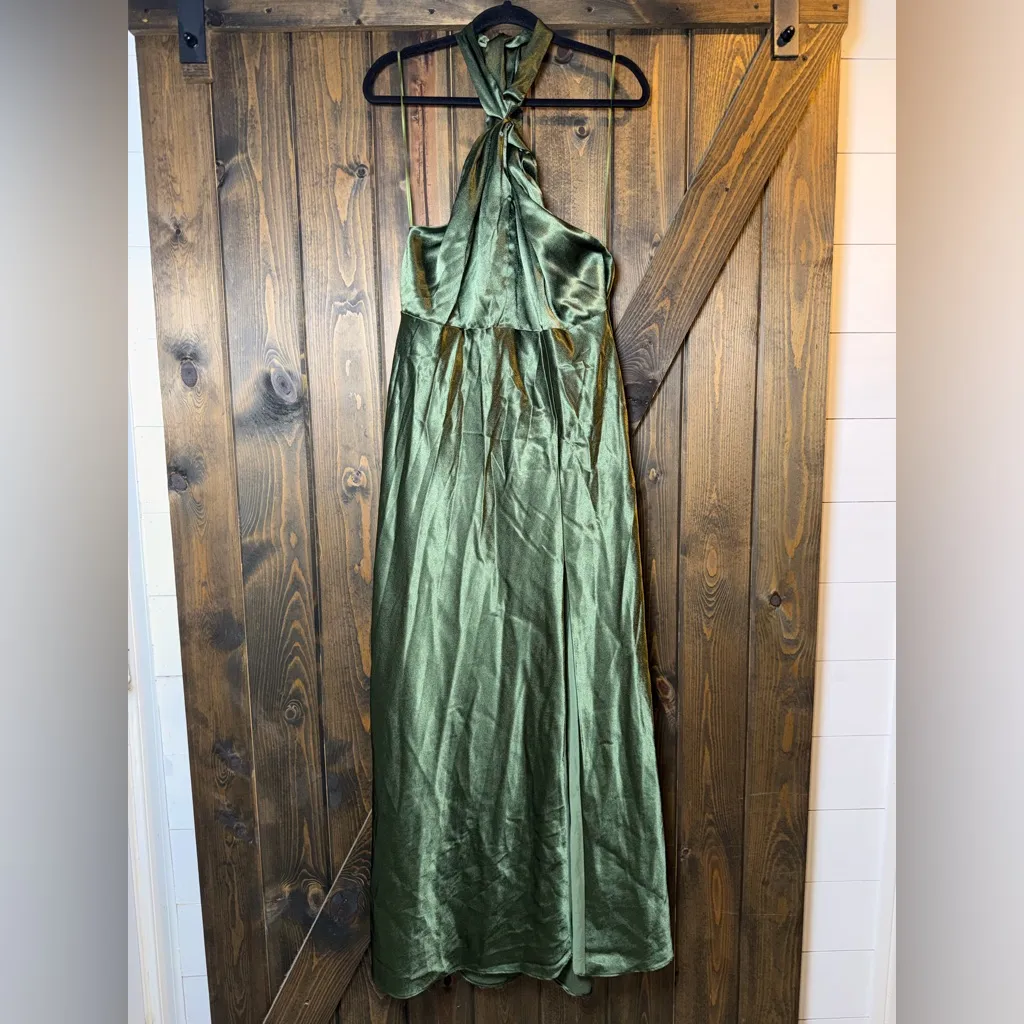 Birdy Grey Monica Halter Satin Dress Maxi Formal Gown - Image 2