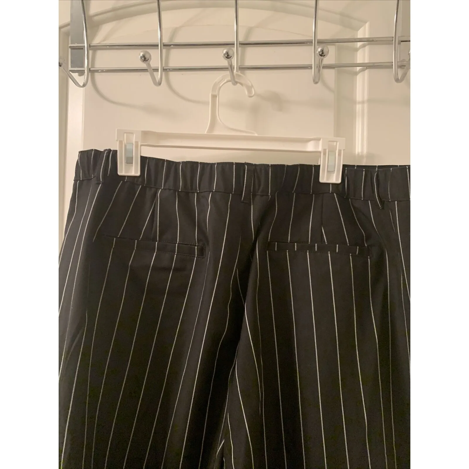 FUTURE COLLECTIVE Women's Plus Size 16W/18W Pinstriped Pants KAHLANA BROWN Black - Image 8